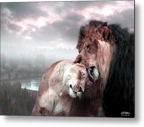 Lions Metal Print featuring the digital art The Passion by Bill Stephens