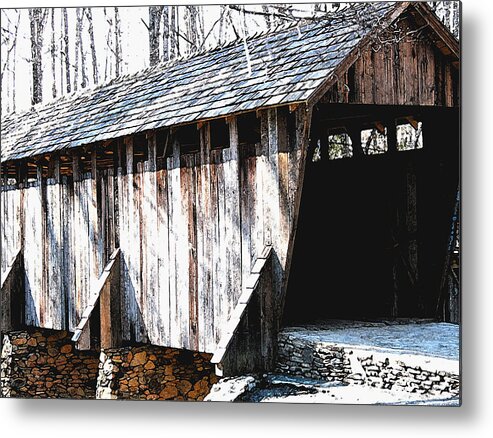 Nc Metal Print featuring the photograph The Pisgah Covered Bridge by Mark Moore