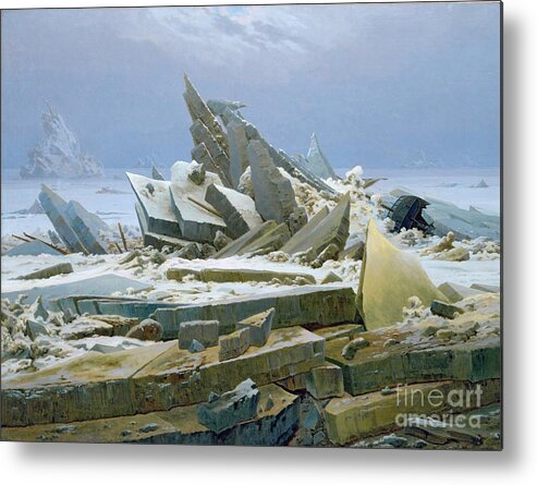 The Metal Print featuring the painting The Polar Sea by Caspar David Friedrich