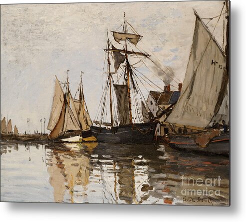 Claude Monet Metal Print featuring the painting The Port of Honfleur by Claude Monet