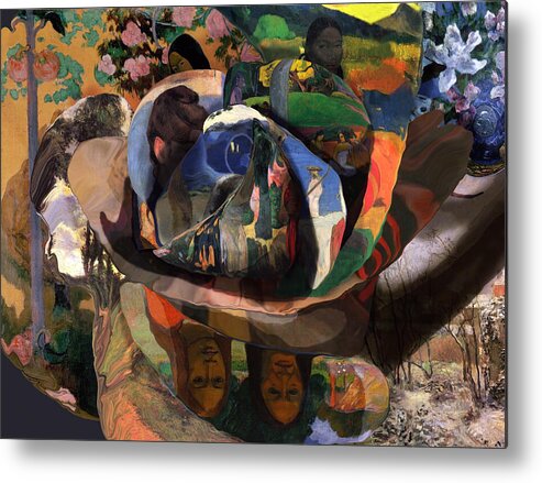 Paul Gauguin Metal Print featuring the digital art The Rose of Gauguin by David Bridburg
