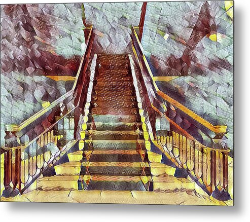 Abstract Metal Print featuring the photograph The Stair by Jonathan Nguyen
