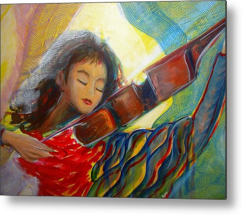 Violin Metal Print featuring the painting The Sweetest Sounds by Regina Walsh