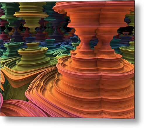 Towers Metal Print featuring the digital art The Towers of Zebkar by Lyle Hatch