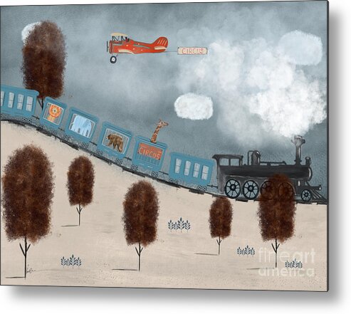 Circus Metal Print featuring the painting The Traveling Circus by Bri Buckley