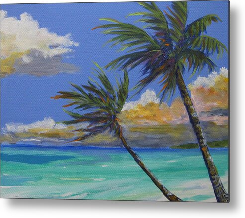 Palms Metal Print featuring the painting Thoughts of Delray I by Anne Marie Brown