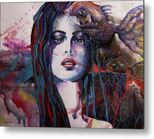 Painting Metal Print featuring the painting Through My Mind by Geni Gorani