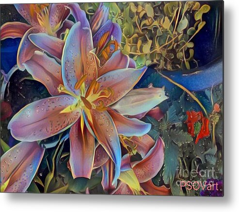 Tiger Lily Metal Print featuring the digital art Tiger Lily 1 by Patty Vicknair