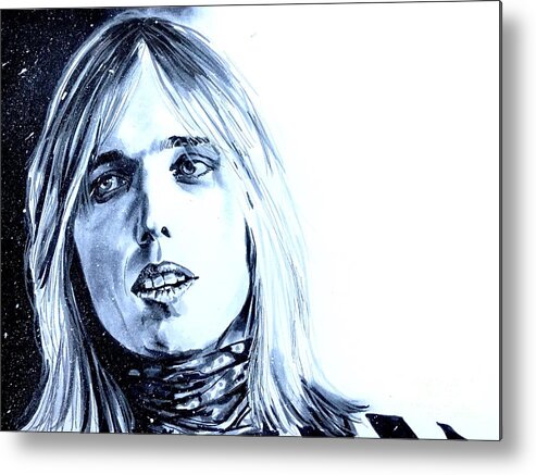 Tom Petty Metal Print featuring the painting Tom Petty by Joel Tesch