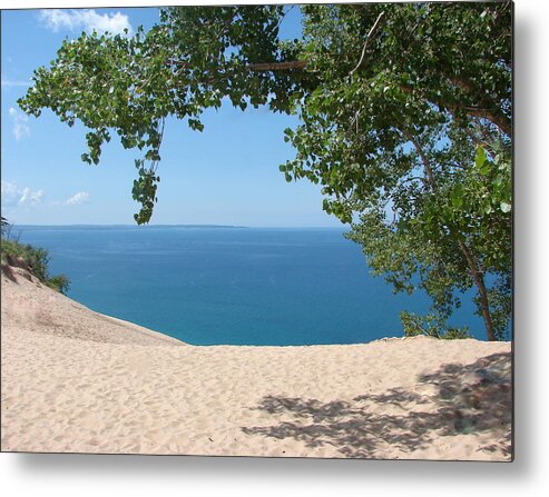 Sleeping Bear Dunes Metal Print featuring the photograph Top of the Dune at Sleeping Bear by Michelle Calkins
