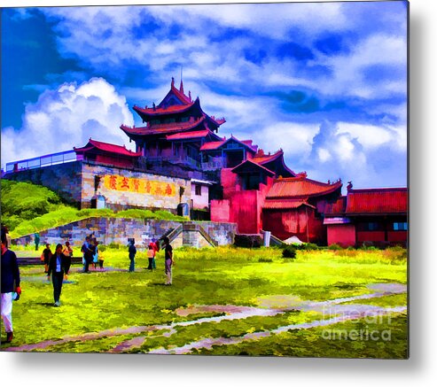 Mountains Monasteries China Metal Print featuring the photograph Top of the World by Rick Bragan
