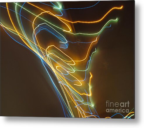 Dancing Lights Metal Print featuring the photograph Tornado of Lights. Dancing Lights Series by Ausra Huntington nee Paulauskaite