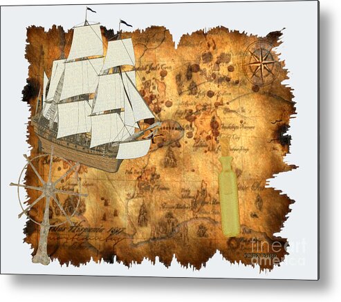 Treasure Map Metal Print featuring the painting Treasure Map by Corey Ford