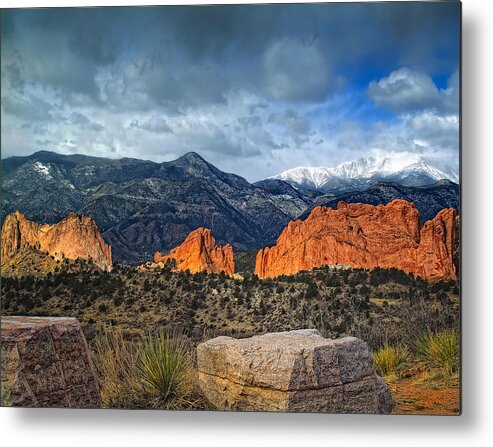 Pikes Peak Metal Print featuring the photograph Treasures of Colorado Springs by Tim Reaves