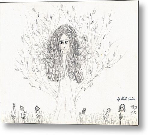 Tree Beauty Metal Print featuring the drawing Tree beauty by Heidi Sieber