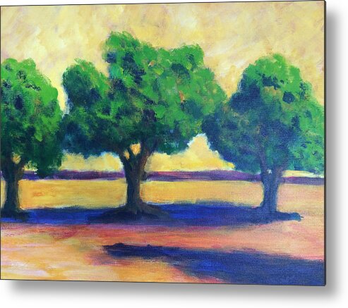 Trees Metal Print featuring the painting Trees Don't Disappoint #1 by Edy Ottesen