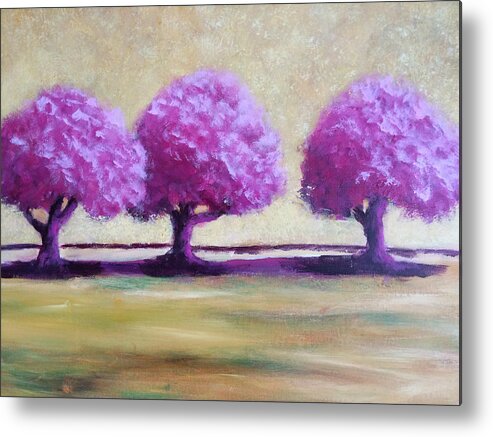 Trees Metal Print featuring the painting Trees Don't Disappoint #3 by Edy Ottesen