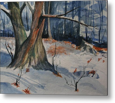 Snow Metal Print featuring the painting Tribute to John Pike by Julie Lueders 