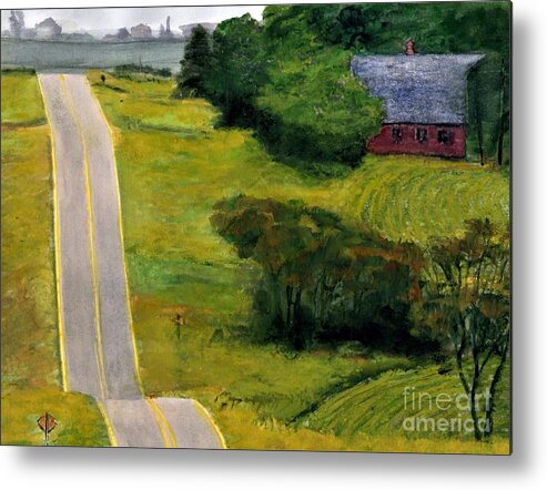 Iowa Metal Print featuring the painting Turkey Tailed Barn by Randy Sprout
