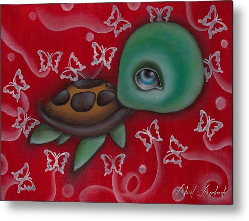 Animal Metal Print featuring the painting Turtle by Abril Andrade