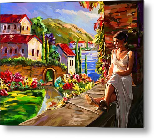 Tuscany Metal Print featuring the digital art Tuscany Seascape by Tim Gilliland