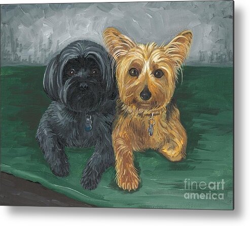 Print Metal Print featuring the painting Two Buddies by Margaryta Yermolayeva