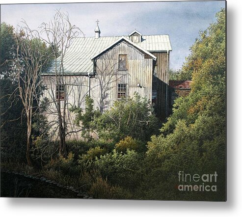 Mill Metal Print featuring the painting Udora Mill by Robert Hinves