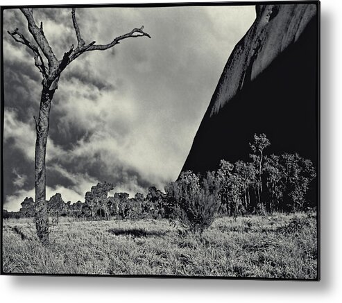 Uluru Metal Print featuring the photograph Uluru aka Ayers Rock with Dead Tree by Roger Passman