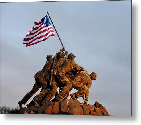 Iwo Jima Metal Print featuring the photograph US Marine Corps Memorial by Richard Bryce and Family