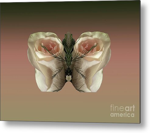 Vanilla Metal Print featuring the photograph Vanilla Butterfly Rose by Rockin Docks Deluxephotos