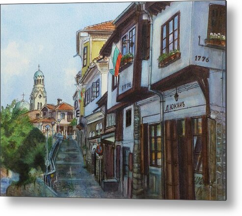 Christianity Metal Print featuring the painting Veliko Tarnovo- Nativity of the Mother of God Cathedral by Henrieta Maneva