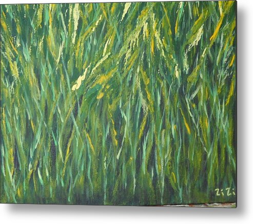 Abstract Metal Print featuring the painting Verde  by Soraya Silvestri