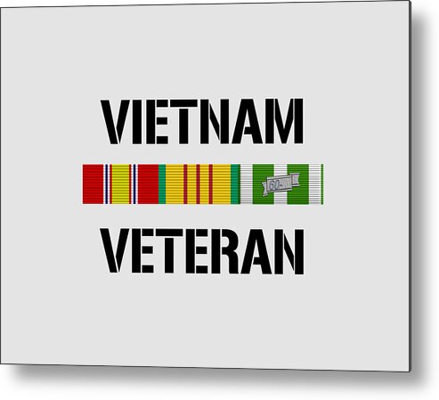 Vietnam Veteran Metal Print featuring the mixed media Vietnam Veteran Ribbon Bar - Two by War Is Hell Store