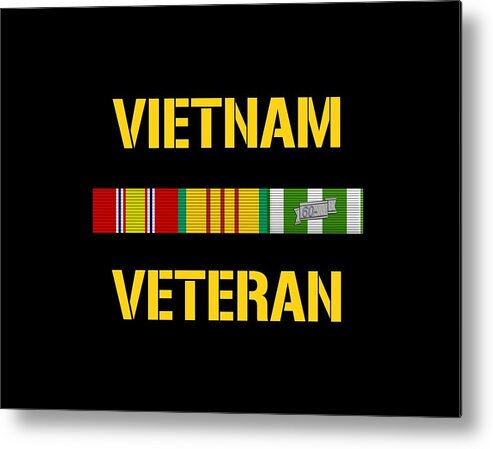 Vietnam Veteran Metal Print featuring the digital art Vietnam Veteran Ribbon Bar by War Is Hell Store