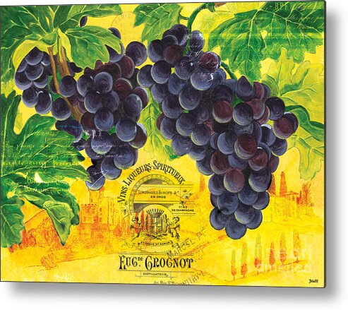 Grapes Metal Print featuring the painting Vigne De Raisins by Debbie DeWitt