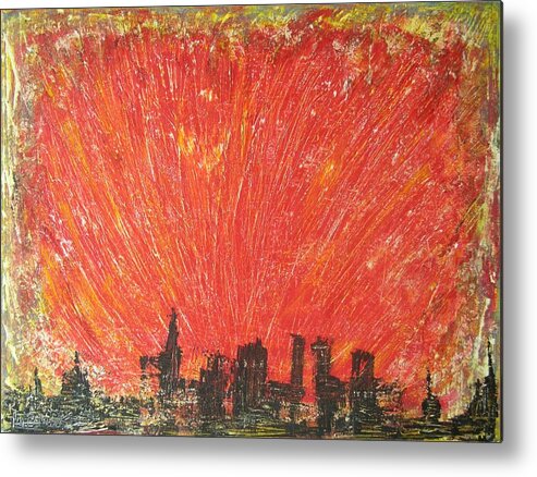 Acryl Painting Artwork Metal Print featuring the painting W11 - rescue heart by KUNST MIT HERZ Art with heart