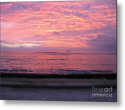 Sunset Metal Print featuring the photograph Waikiki Sunset by Anthony Trillo