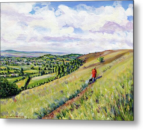 Acrylic Metal Print featuring the painting Walking On The Cotswold Way At Selsey by Seeables Visual Arts