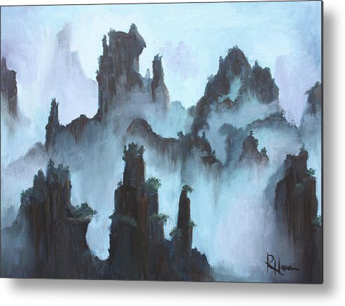 Mountains Metal Print featuring the painting Wanderlust by Rachel Bochnia