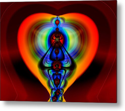 Fractal Metal Print featuring the digital art Warm Heart by Debra Martelli