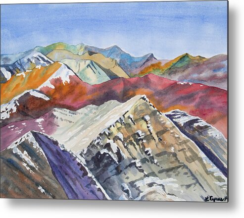 Elk Range Metal Print featuring the painting Watercolor - Colorado Elk Range View by Cascade Colors