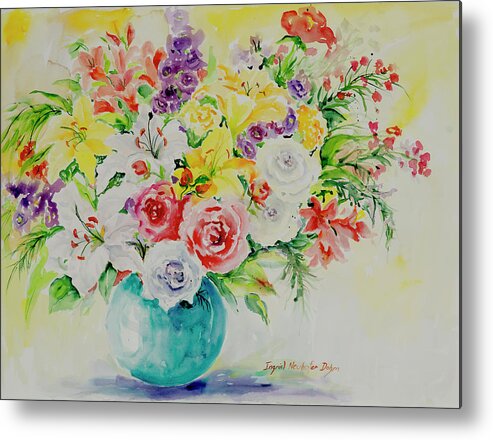 Flowers Metal Print featuring the painting Watercolor Series 172 by Ingrid Dohm
