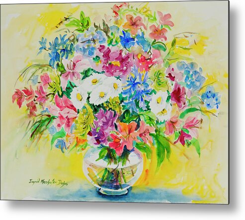 Flowers Metal Print featuring the painting Watercolor Series 188 by Ingrid Dohm