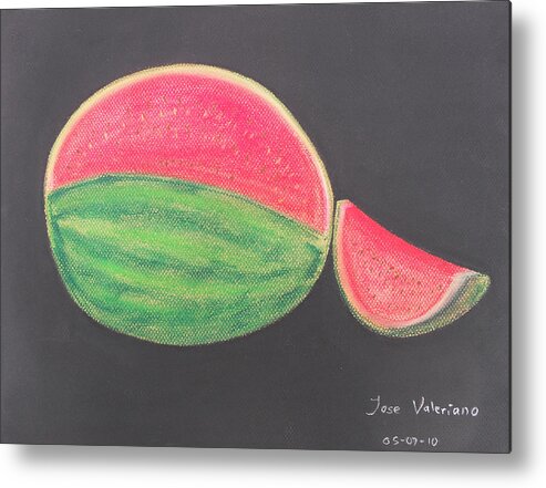 Fruit Metal Print featuring the pastel Watermelon by Martin Valeriano