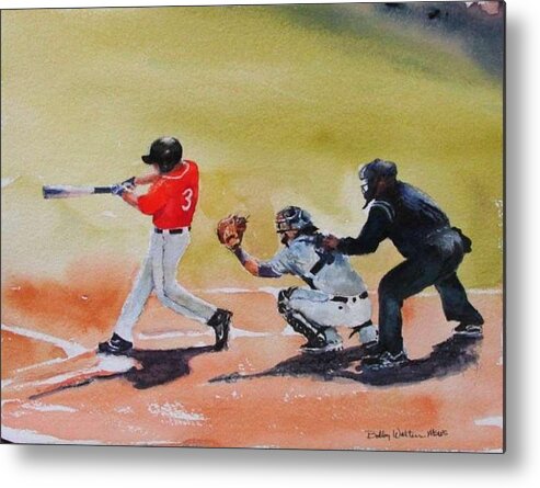Willian Carey University Metal Print featuring the painting WCU at the plate by Bobby Walters