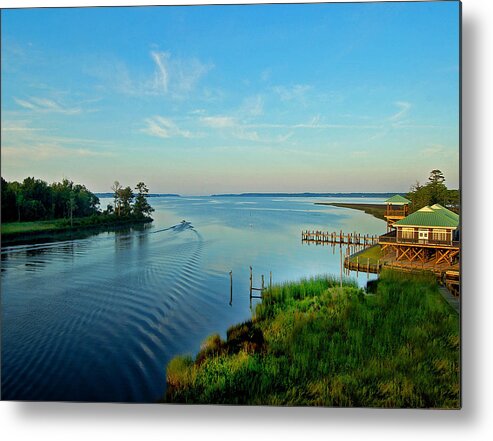 Weeks Bay Metal Print featuring the painting Weeks Bay Going Fishing by Michael Thomas