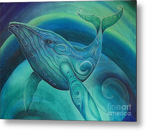 New Metal Print featuring the painting Whale Tohora by Reina Cottier by Reina Cottier