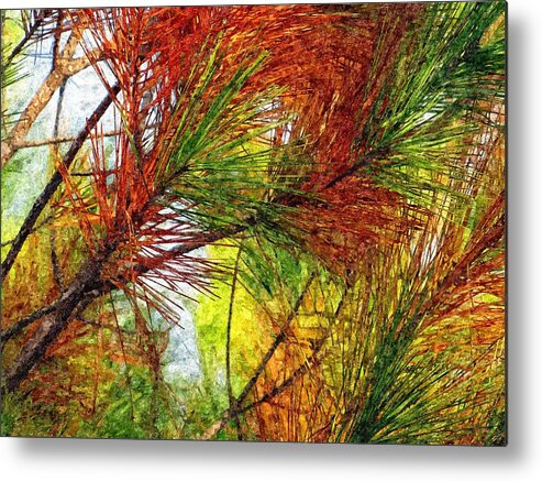 Pine Metal Print featuring the painting Whispering Pines by David Dehner
