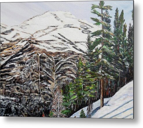 Mountain Metal Print featuring the painting Whispering pines by Marilyn McNish