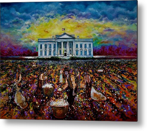 Black Art Metal Print featuring the painting White House by Emery Franklin